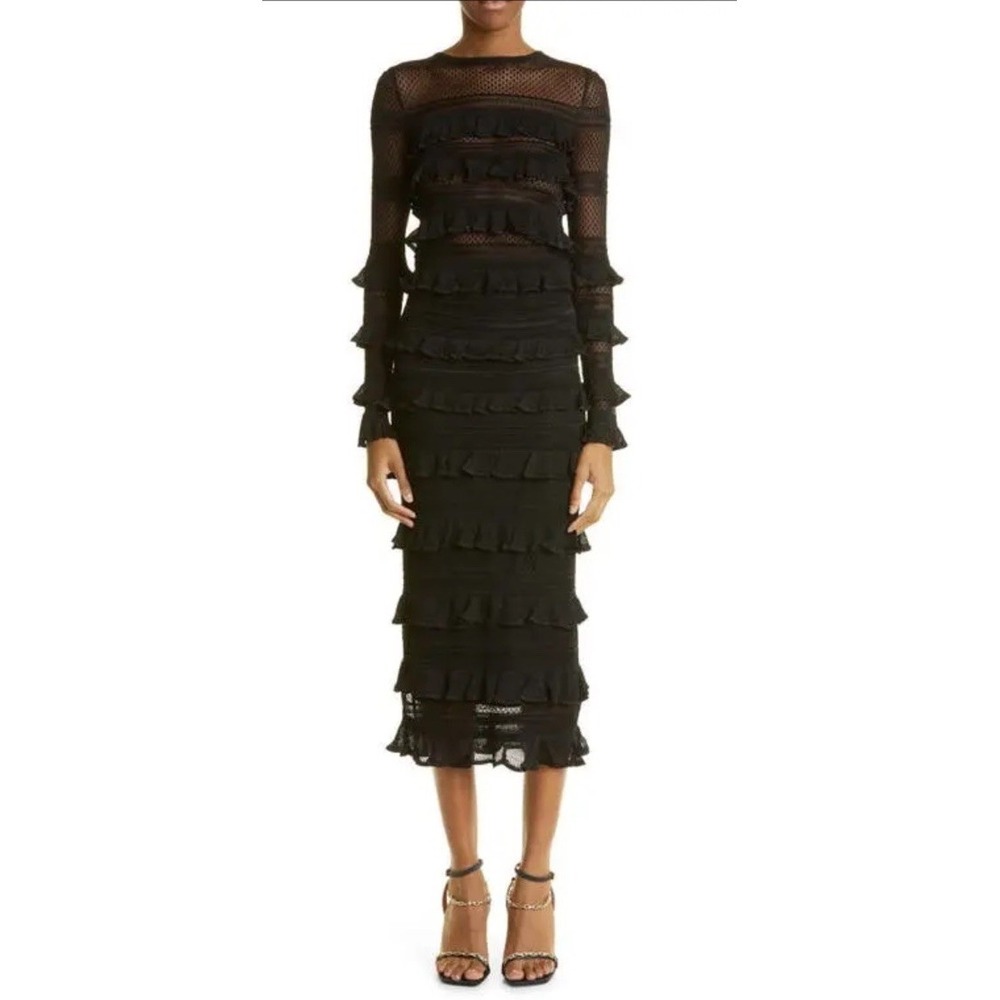 Zimmerman Wonderland Frill Detail Ruffle Top & Skirt Set Black Women's US 12 (4)